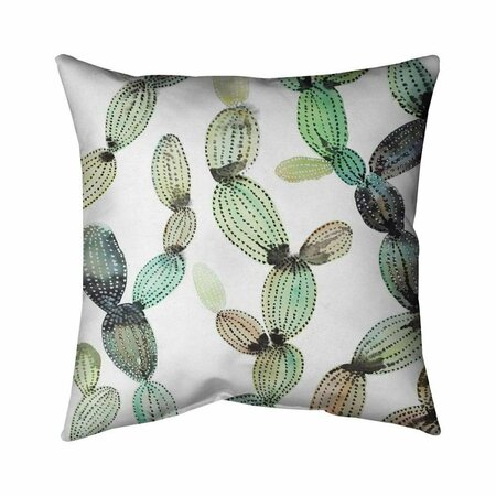 BEGIN HOME DECOR 20 x 20 in. Cactus Pattern-Double Sided Print Indoor Pillow 5541-2020-FL314